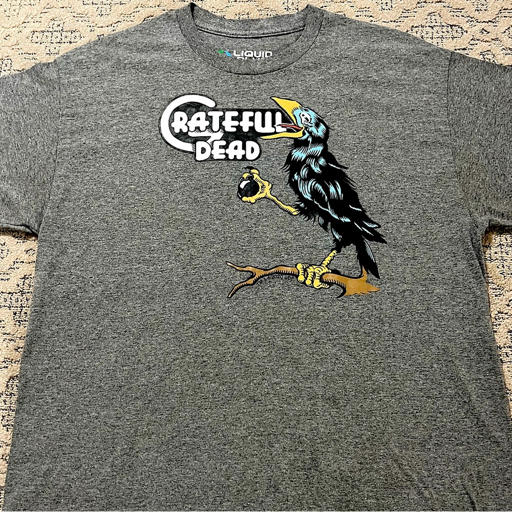 🐢 '20 Grateful Dead Band Year Of The Flood Bird Song Custom Liquid Blue Tee